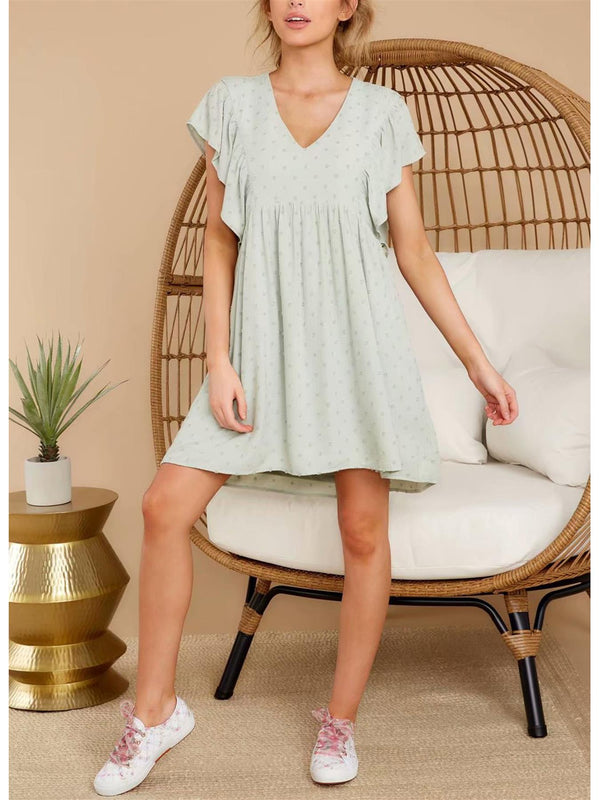 Angel Sleeve Smock Mini Dress In Mint