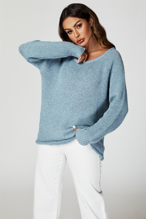 Comfortabele trui-top in blauw